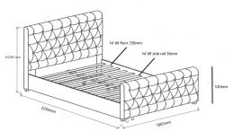 Postel MEGA 180x200 cm, látka modrá