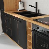 Spodní kuchyňská skříňka, černý mat / dub artisan, Monro 80 D 2F BB (2)