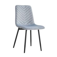Jídelní židle RAMITA TYP 2 sametová látka Velvet šedá, kov černý lak mat