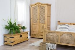 Rustikální postel POPRAD ACC02 160x200 cm:tmavý vosk (4)
