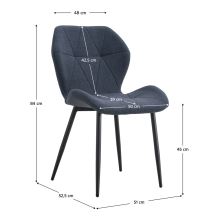 Jídelní židle MAKENA TYP 2 látka tmavě šedá, kov černý lak mat