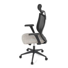 Kancelářská židle KA-V328 CRM látka tmavě béžová, síťovina černá, plast černý