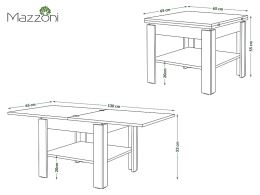 Konferenční stolek LEO rozkládací 65x65-130 cm, dub wotan a bílá
