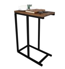 Odkládací příruční stolek PAOLINI lamino ořech, kov černý mat