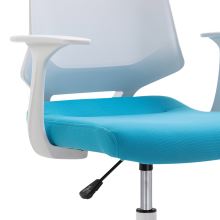 Dětská kancelářská židle KA-R202 BLUE látka modrá a bílý plast, VÝPRODEJ
