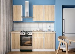 Kuchyně NUEVA A 140 cm, dub sonoma a matná bílá