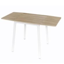 Jídelní stůl MAURO rozkládací 60-120x60 cm, MDF dub sonoma a kov bílý