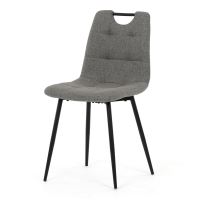 Jídelní židle DCL-V2017 GREY2 látka šedá, kov černý matný lak