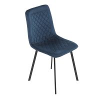 Jídelní židle DCL-973 BLUE4 sametová látka modrá, kov černý lak mat (24)