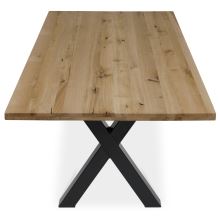 Jídelní stůl DS-X200 DUB, 200x100 cm, masiv dub, kov černý lak mat