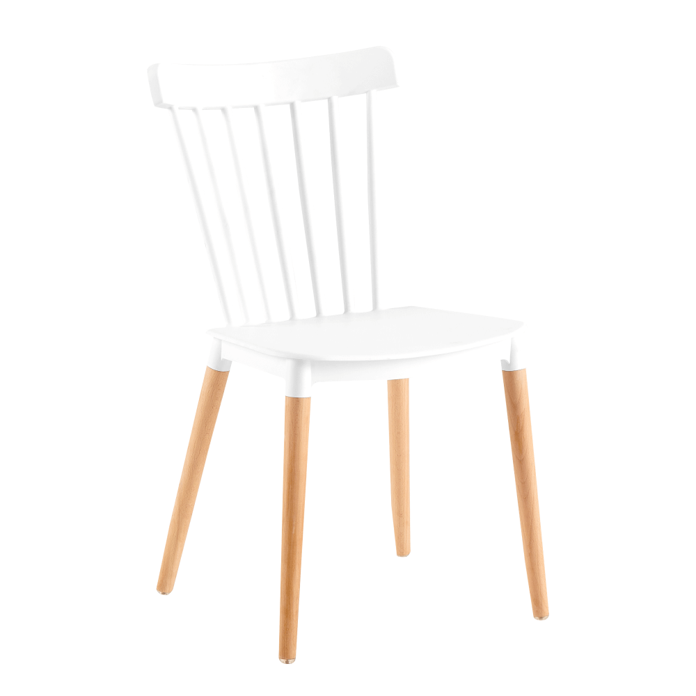 Jídelní židle ZOSIMA plast bílý, masiv buk