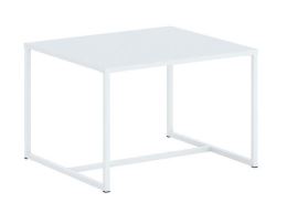Konferenční stůl LOSETA 67x67 cm, lamino a kov, bílý mat