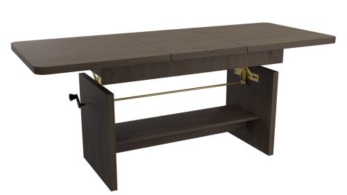 Konferenční a jídelní stůl MOJMÍR rozkládací 116-156x62 cm, výška 59-70 cm, jasan tmavý