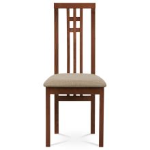 Jídelní židle BC-2482 TR3 masiv buk, barva třešeň, látka béžová