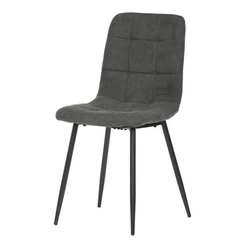 Jídelní židle CT-281 GREY2 látka šedá, kov černý mat