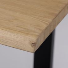 Jídelní stůl DS-U180 DUB, 180x90 cm, masiv dub, kov černý lak mat