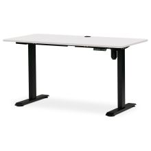 Kancelářský stůl LT-W140 WT bílý s elektricky nastavitelnou výškou, podnož kov černý lak