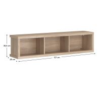 Závěsná regálová police NORTY TYP 17, šířka 127 cm, dub sonoma (5)