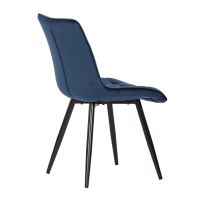 Jídelní židle CT-384 BLUE4 sametová látka modrá, kov černý lak mat (10)