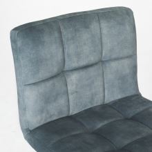 Barová židle AUB-827 BLUE4 sametová látka modrá, kov černý lak mat