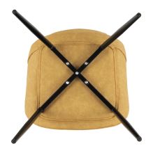 Jídelní židle HAZAL ekokůže žlutá, kov černý lak
