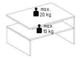 Konferenční stolek GLOOM 70x40 cm, lamino bílý mat
