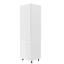 Skříňka na lednici, bílá / bílá extra vysoký lesk, levá, AURORA D60ZL
