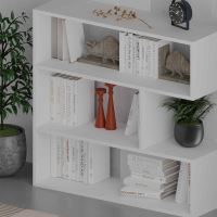 Knihovna MYRTIS typ 1, regál 93,6 cm, lamino matná bílá (3)