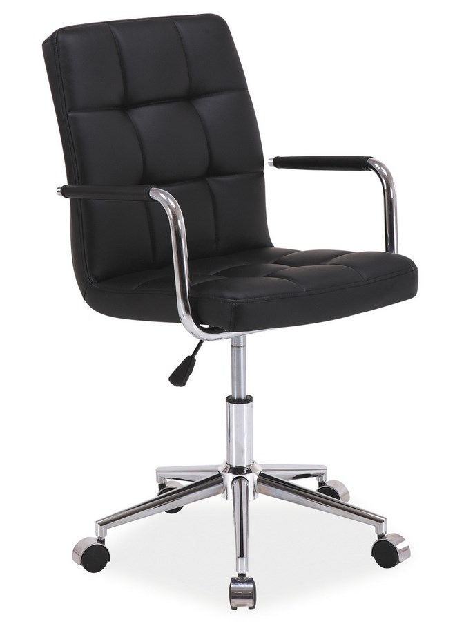 Kancelářská židle ELZA ekokůže černá, kov chrom