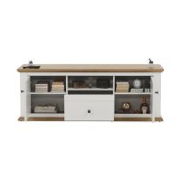 RTV stolek MZ15, bílá/dub grand, LEON (3)