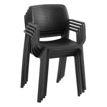 Stohovatelná židle s područkami DENTON plast černý
