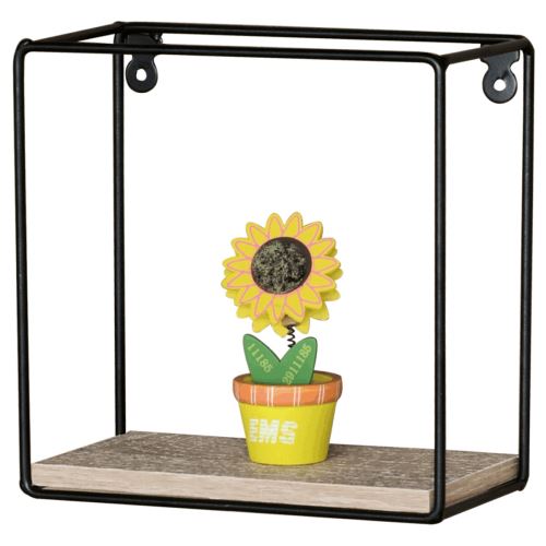 Polička nástěnná P-061 OAK, š. 30 cm, MDF dekor dub, kov černý lak mat