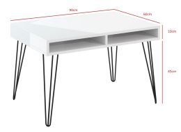 Konferenční stolek LEIRIA 90x60 cm, lamino dub colonial grande, kov černý mat