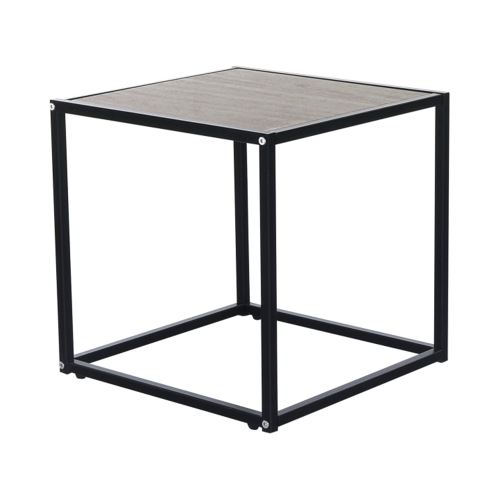 Příruční stolek JAKIM TYP 1 new, 40x40 cm, MDF fólie imitace dub, kov černý lak