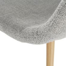 Jídelní židle LEGA látka světle šedá, kov fólie buk