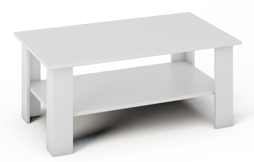 Konferenční stolek AMSTERDAM 103x60 cm, matná bílá