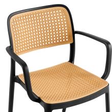 Stohovatelná židle s područkami RAVID TYP 2 plast černý a béžový