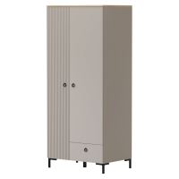 Skříň, šedohnědá Taupe/dub silverjack, DOMCA 2D1S (2)