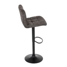 Barová židle AUB-827 BR4 sametová látka hnědá, kov černý lak mat