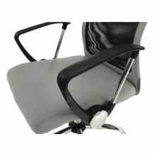 Kancelářská židle FABRY NEW látka šedá, síťovina černá, kov chrom