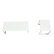 Konferenční stolky, set 2 ks, bílá extra vysoký lesk, ENISA TYP 2