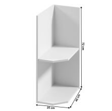Spodní skříňka se dvěma policemi D25PZ, pravá, bílá, PROVANCE