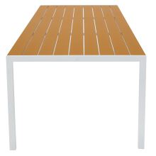 Zahradní stůl BONTO 150x90 cm, polywood dub, ocel bílý lak