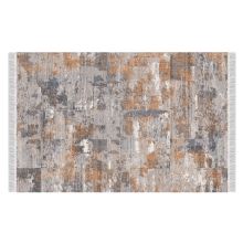 Oboustranný koberec, vzor / hnědá, 80x150, MADALA