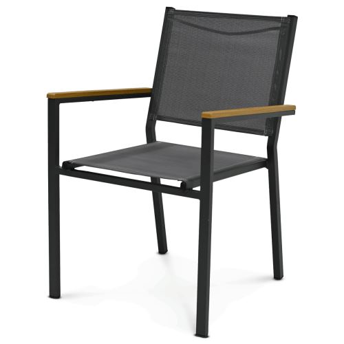 Zahradní židle AZC-L1303 GREY kov a síťovina šedá