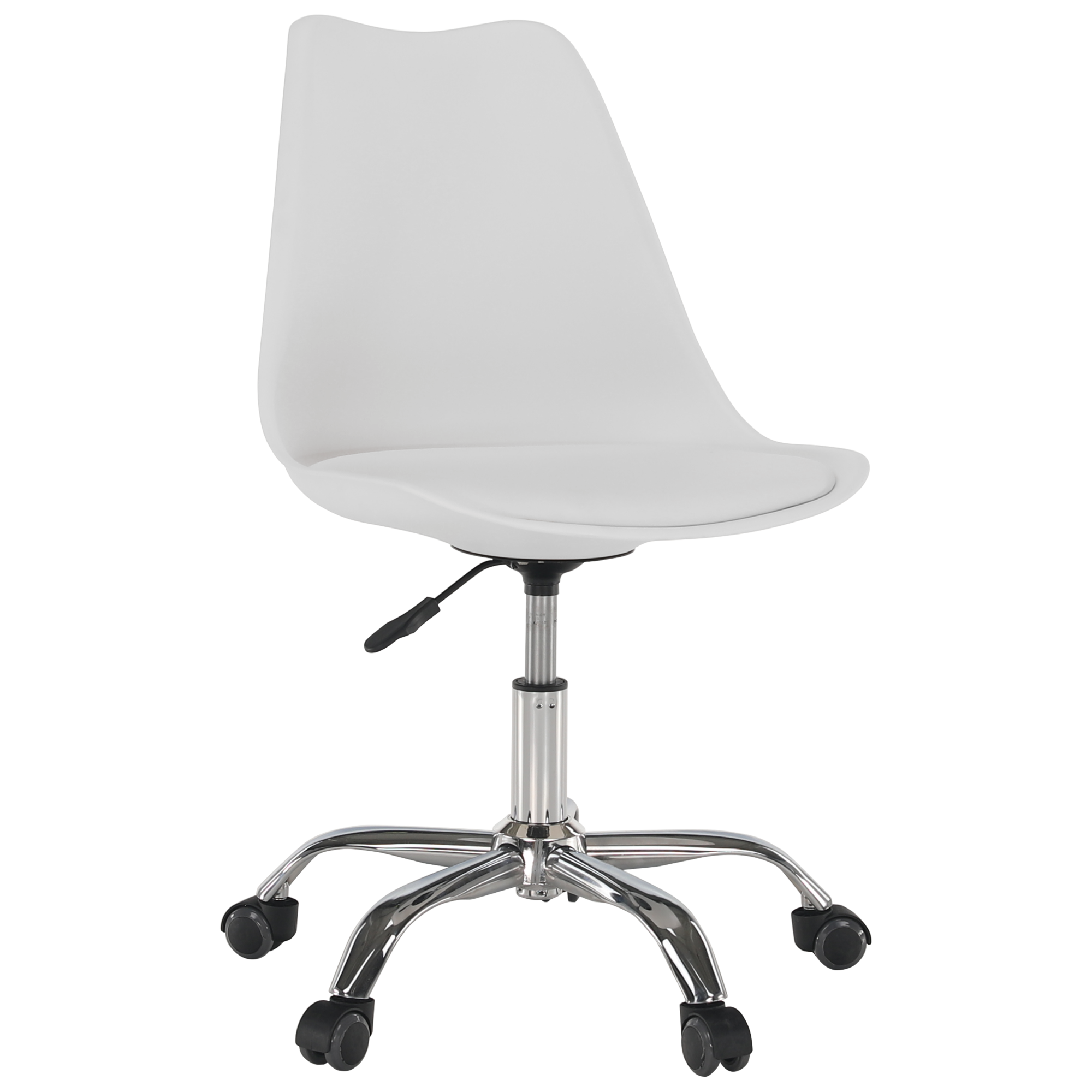 Kancelářská židle DARISA NEW plast a ekokůže bílá, kov chrom
