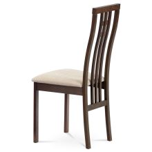 Jídelní židle BC-2482 WAL masiv buk, barva ořech, látka krémová