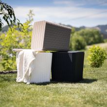 Zahradní úložný box UGUR příruční stolek, plast bílý