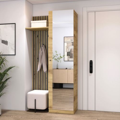 Předsíňová stěna RABAT typ 2, šířka 100 cm, dub artisan