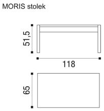 Konferenční stolek MORIS obdélník 118x65 cm, se zásuvkou, masiv buk, český výrobek